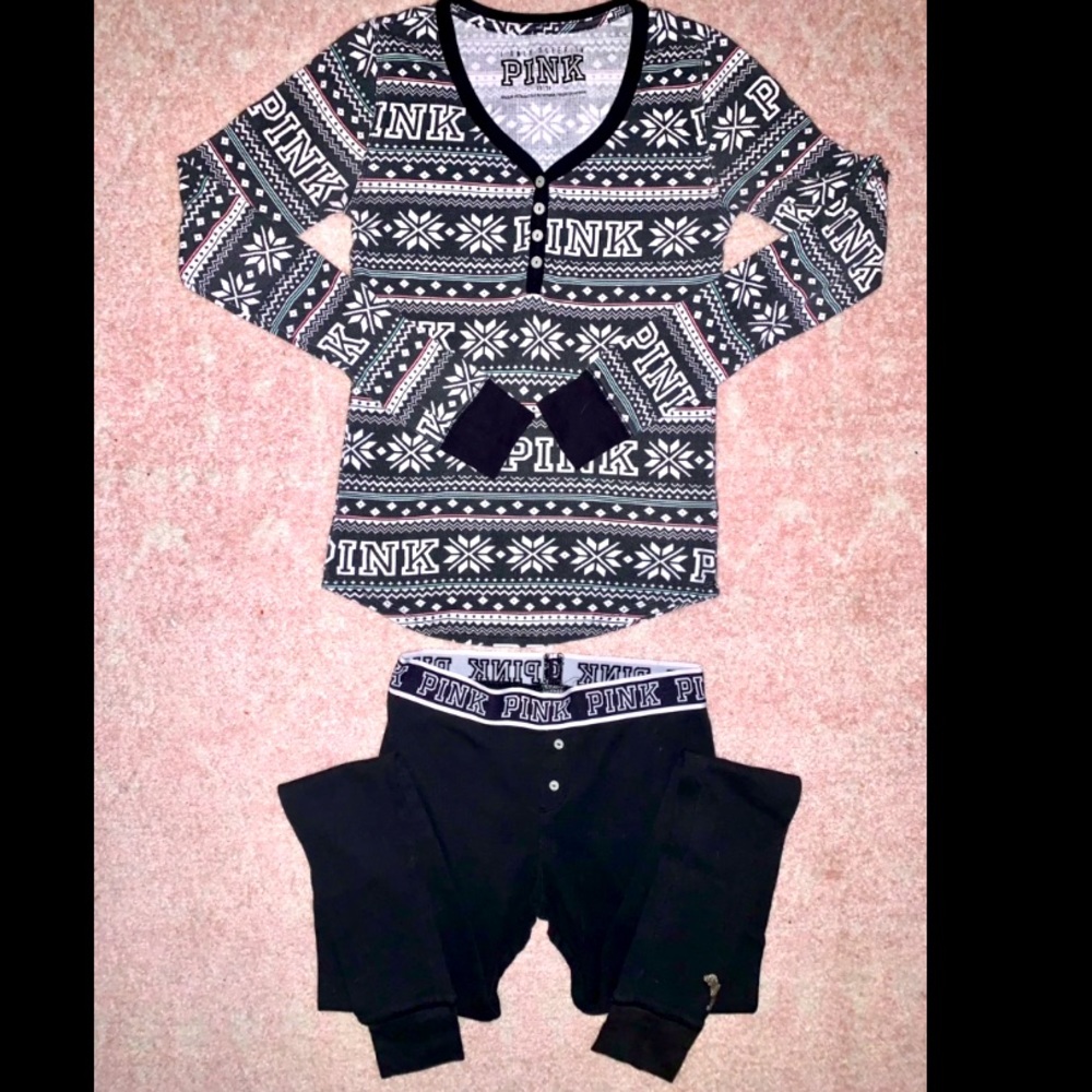 VS Pink - Long Sleeve PJ Top and Bottom Set